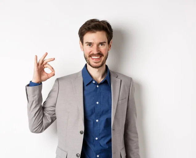 Man showing OK sign 